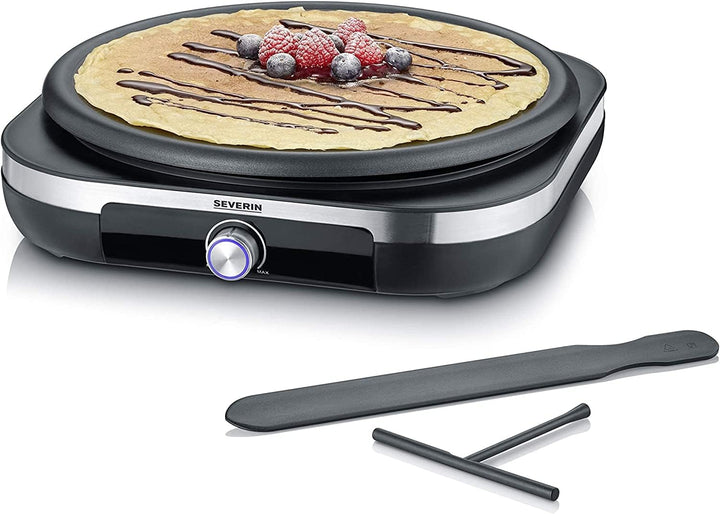 SEVERIN Crêpes Maker, Crepeseisen für süsse Crepes und herzhafte Galettes, Crepesmaker mit abnehmbar