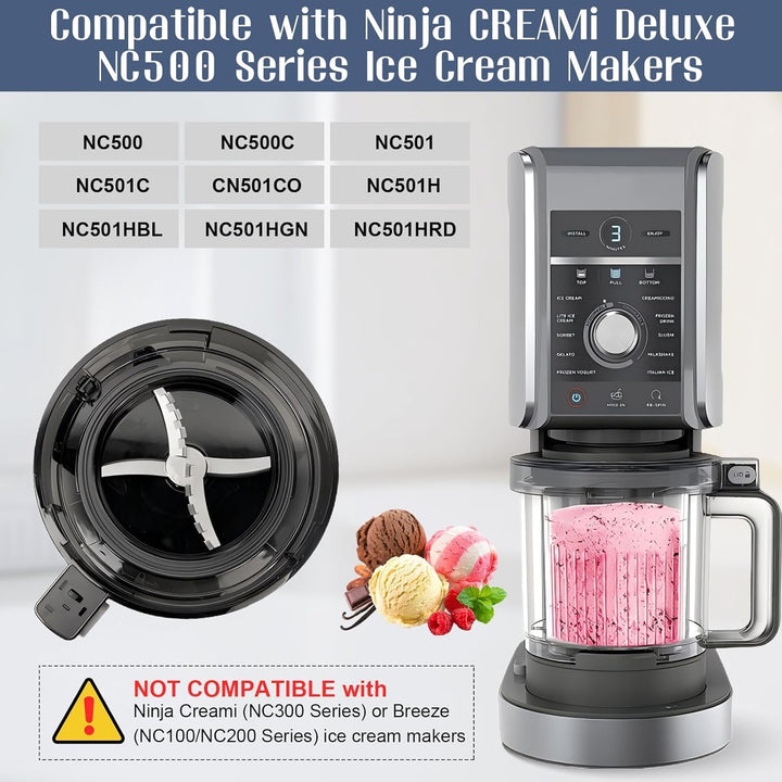 Ersatzklinge Kompatibel mit Ninja CREAMi Deluxe NC 500 NC501, Paddel Klinge Ersatzteile aus Edelstah
