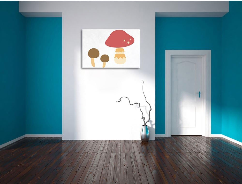 Süsse Pilze weiss, Format: 100x70 auf Leinwand, XXL riesige Bilder fertig gerahmt mit Keilrahmen, Ku