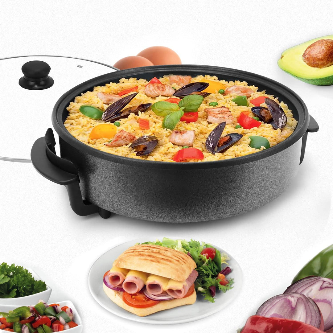 SUPERLEX MultifunktionalePfanne 9,6 Liter, Elektrische Multipfanne mit Deckel 42x7 cm 1500Watt, Elek