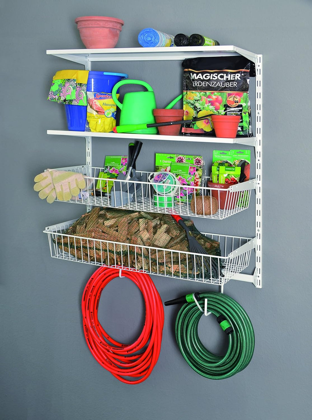 Element System Regalset PERFECT 1, Wandregal, Regal für Garage, Keller, Haushalt oder Speisekammer i