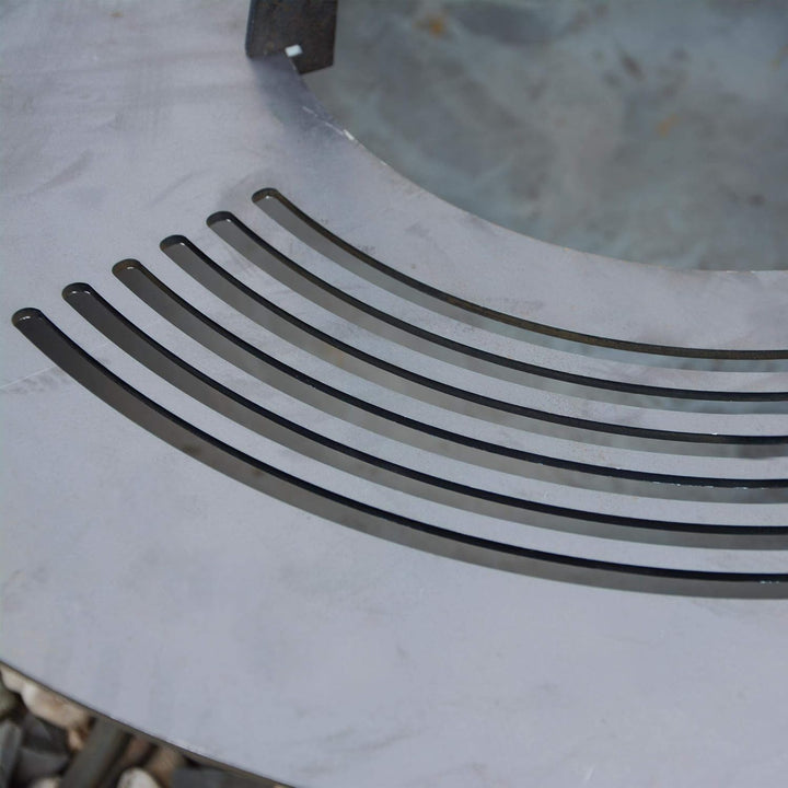 UNUS Grillplatte, 60 cm Durchmesser, runde Feuerplatte für Grill, Feuertonne oder Raketenofen, zweis