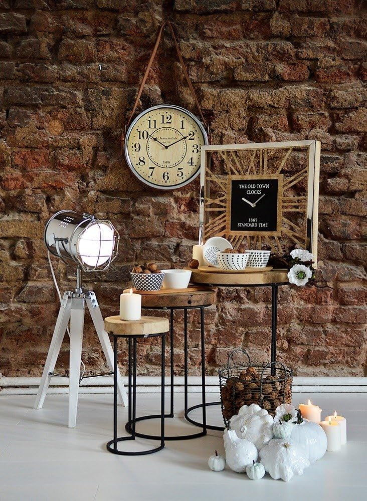 EMAKO Beistelltisch 3er Set klein deko rund holz Holztisch Balkontisch stapelbar Tisch Gartentisch K