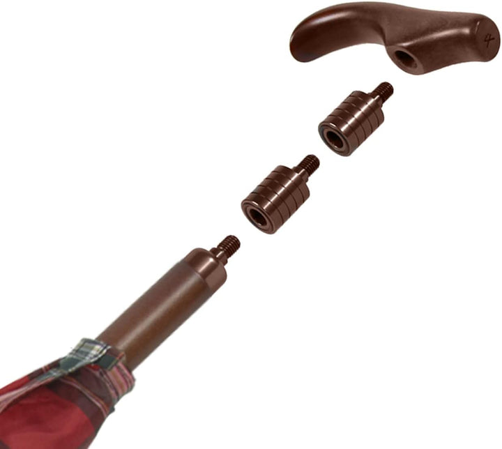 iX-brella Stützschirm höhenverstellbar mit Holzgriff - Karo rot, Karo Rot