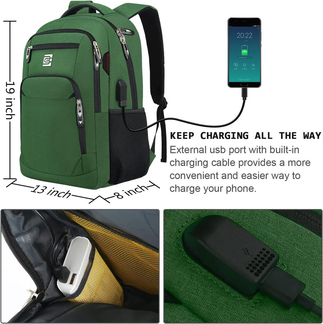 marcello Laptop Rucksäcke mit USB-Ladeanschluss Herren Damen für Arbeit Schule Uni Schulrucksack für