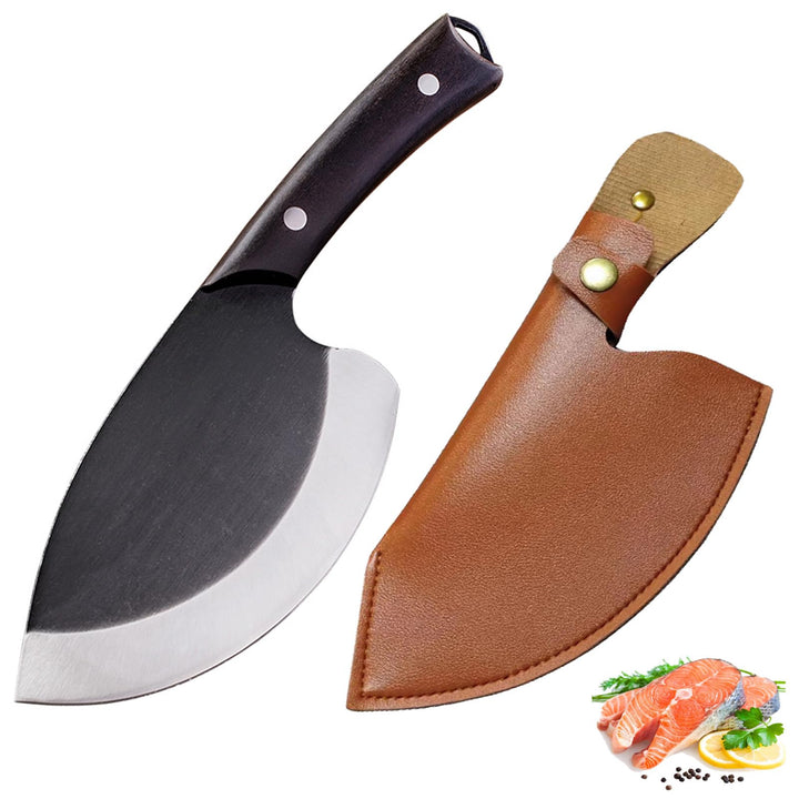 Kochmesser japanische Handgefertigtes geschmiedetes Outdoor Kochmesser hoher Kohlenstoffstahl Fischm