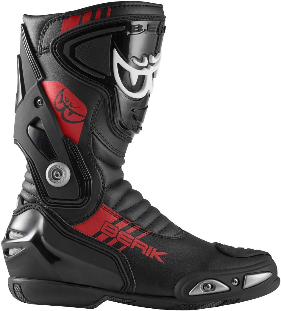 Berik Shaft 3.0 Motorradstiefel, schwarz/rot, 47 Schwarz Rot 47 EU, Schwarz Rot 47 EU
