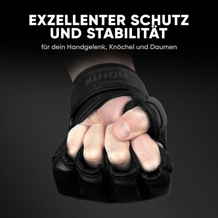 FIGHTR® Profi MMA Handschuhe für Grappling Sparring Training, Kickboxen Kampfsport Muay Thai Boxsack