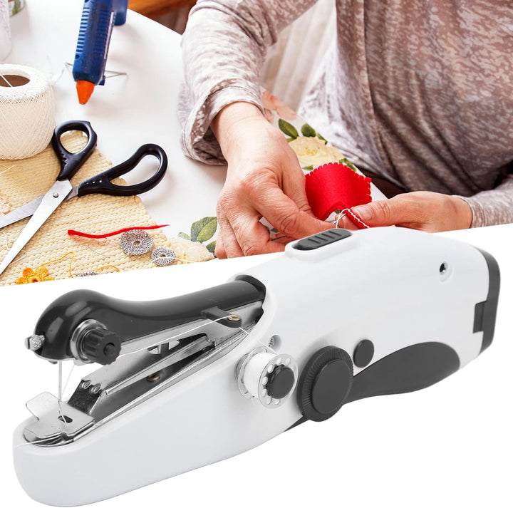 Asixxsix Handnähmaschine, Tragbare Nähmaschine, Kabelloses Mini-Nähgerät, Einfach zu Bedienen und Sc