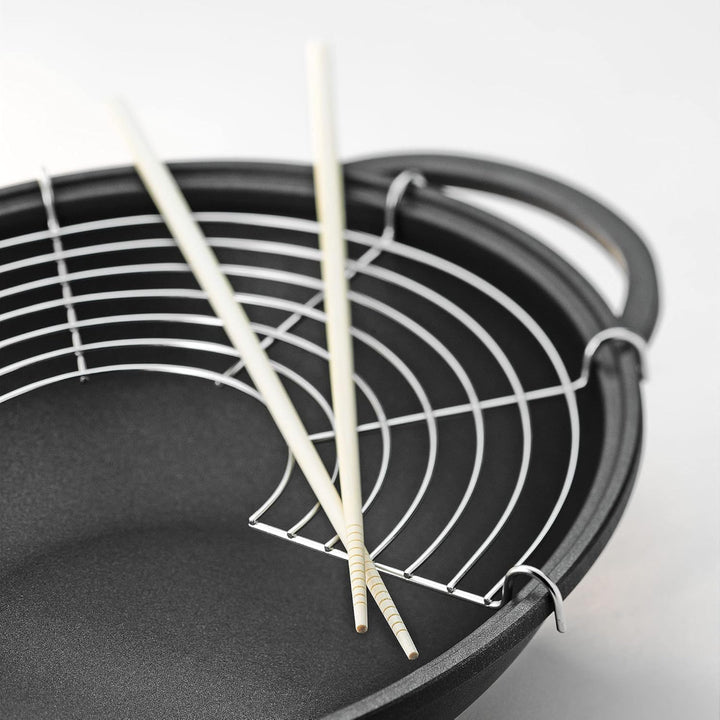 Berndes Classics Wok Bonanza 32 cm, Wokpfanne mit Glasdeckel und Stäbchen, 3-lagiger Antihaftversieg