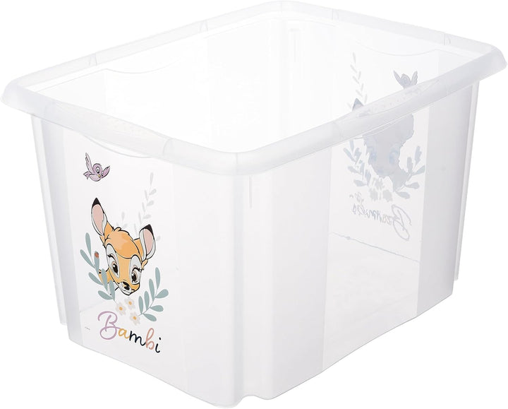 keeeper Bambi Aufbewahrungsbox mit Deckel, Dreh- und stapelbar, Für Kinder, 30 l, Karolina, Transpar