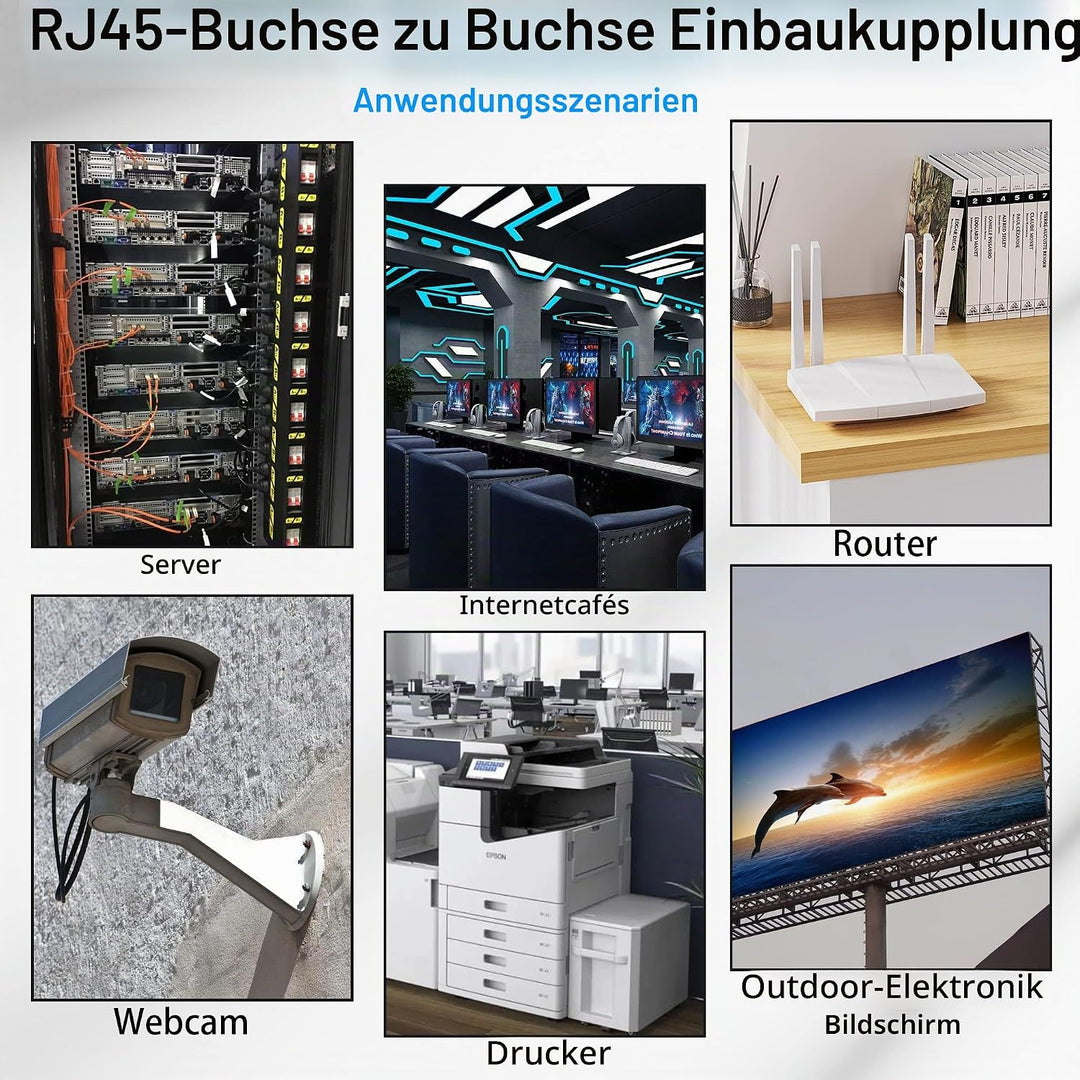 QIANRENON RJ45 Panel Montage Adapter Geschirmt RJ45 8P8C Buchse auf Buchse Netzwerk Steckverbinder C