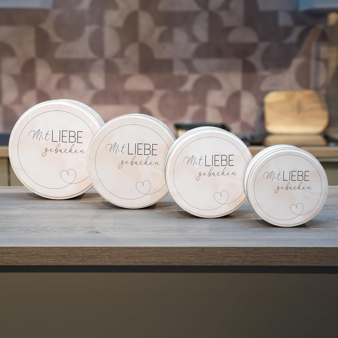 INSPINOVIA Keksdosen 4er Set | Ideal für Weihnachtsplätzchen & andere Leckereien | 4 Grössen im Set