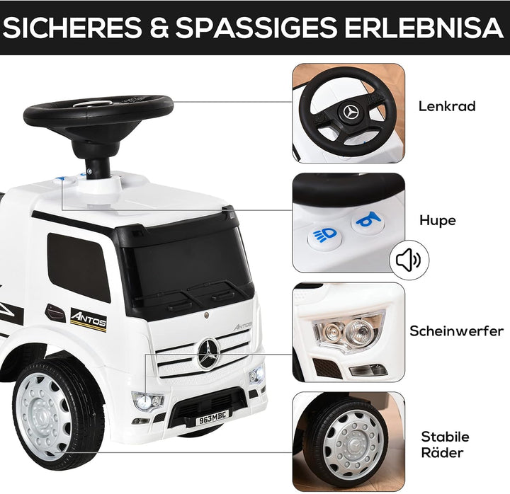 HOMCOM Rutscherfahrzeug Rutscherauto Babyrutscher Kinderfahrzeug lizenziert von Mercedes ANTOS-LKW-S