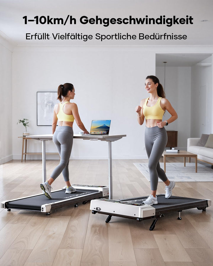Laufband für Zuhause mit 10% Neigung, 1-10km/h unter den Schreibtisch Walking pad, 3.0HP Leiser Moto