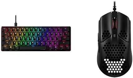 HyperX Alloy Origins 60 - Mechanische Gaming-Tastatur, Schwarz & Pulsefire Haste Gaming-Maus – Ultra