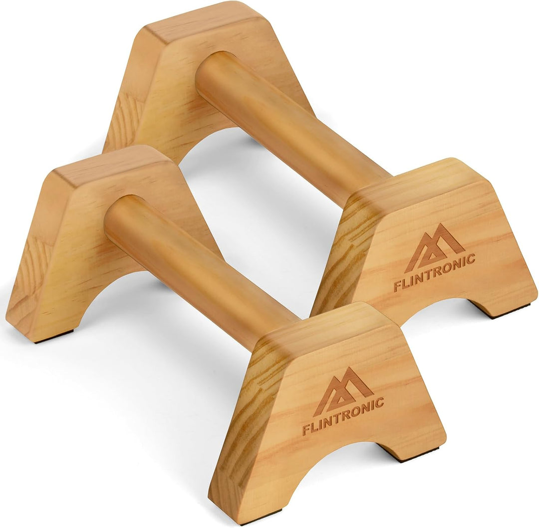 flintronic Liegestützgriffe Holz, Rutschfeste Push-Up Bars, Ergonomische Handstandgriffe für Calisth