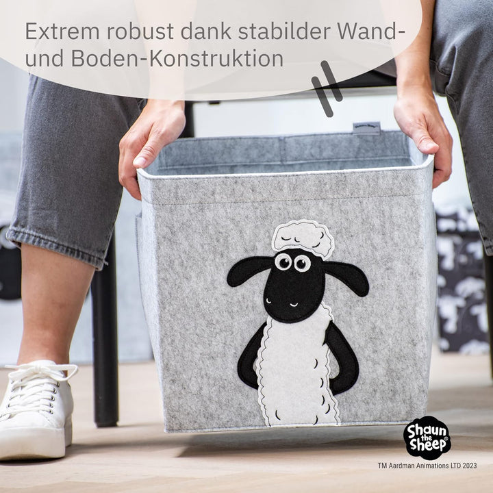 meets Shaun das Schaf Aufbewahrungsbox für Kinder – Filz-Box mit dem kultigen Schaf zum Verstauen vo