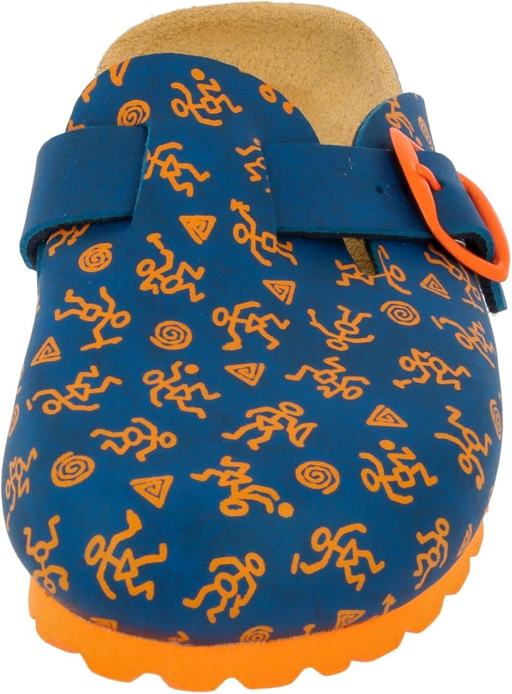 Lico Unisex Kinder Bioline Clog Kids Pantoletten 28 EU Blau Orange, 28 EU Blau Orange