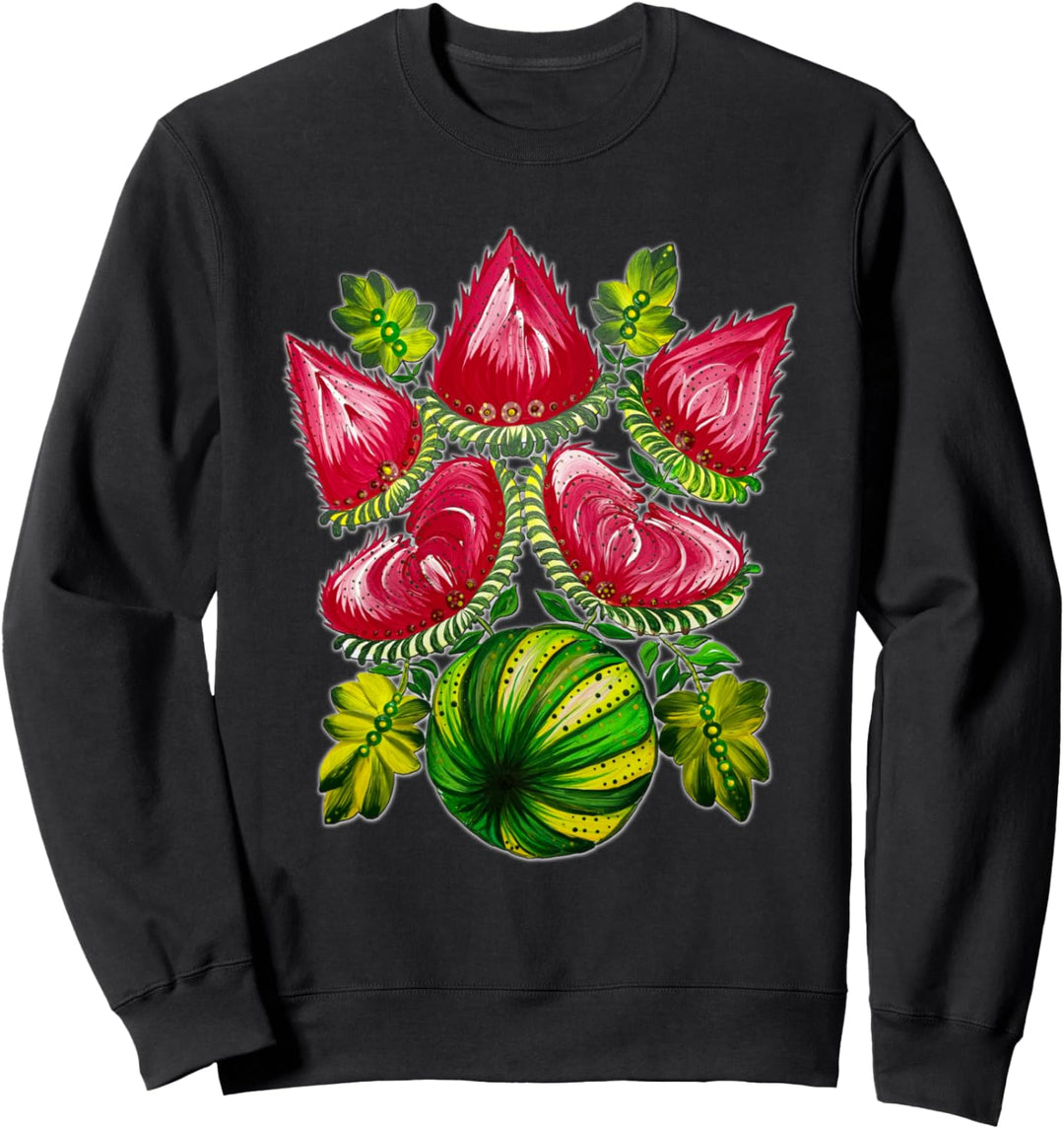 Magische Wassermelone Kherson Symbol Petrykivka Malerei Sweatshirt