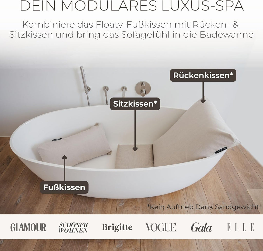BADESOFA® Fusskissen | Premium-Qualität | Badewannen-Kissen für bequemes Baden | Made in EU | Badewa