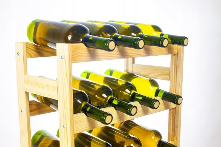 Weinregal Holz 20 Flaschen Natur 44x70x25 cm Wine Rack Regal Flaschenregal Weinflaschenregal Getränk