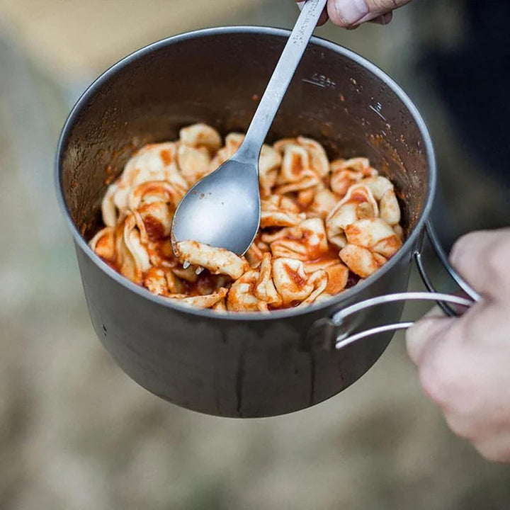 Snow Peak Titanium Cook & Save, Grau, 2 Liter, ultraleichter Kochtopf mit Titandeckel, für Camping &