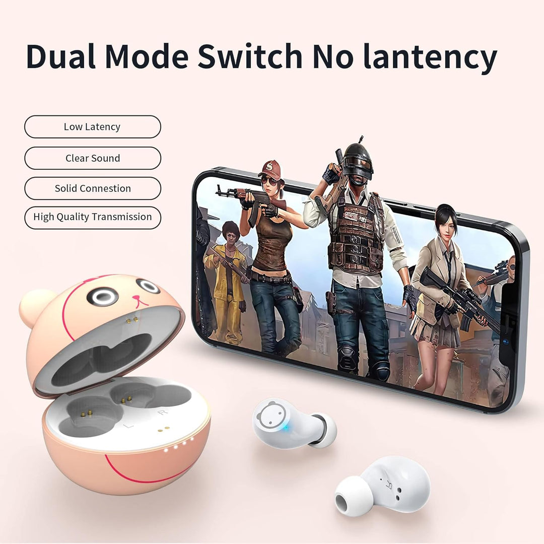 Bluetooth Kopfhörer Rosa,Kopfhörer Kabellos mit Mikrofon,Leichtgewicht,Touch-Steuerung,3D-Surround-S