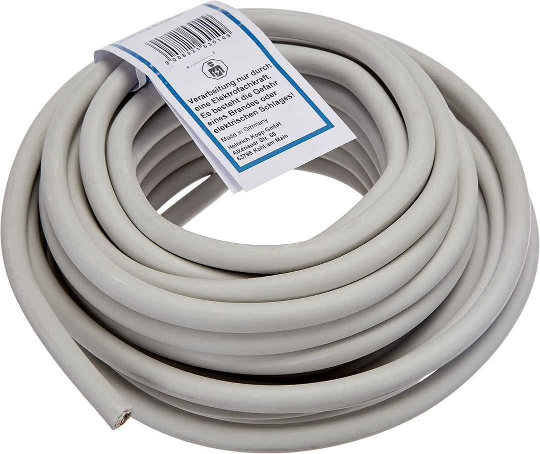 Kopp 150825001 Mantel-Leitung NYM-J, 3 x 1.5 mm², 25 m, grau & 153010840 Mantel-Leitung NYM-J 5 x 1.