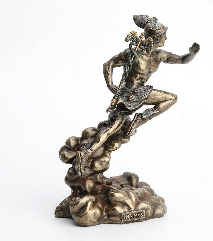 VERONESE Design Polyresin Griechischer Gott Hermes läuft auf Wolken Statue