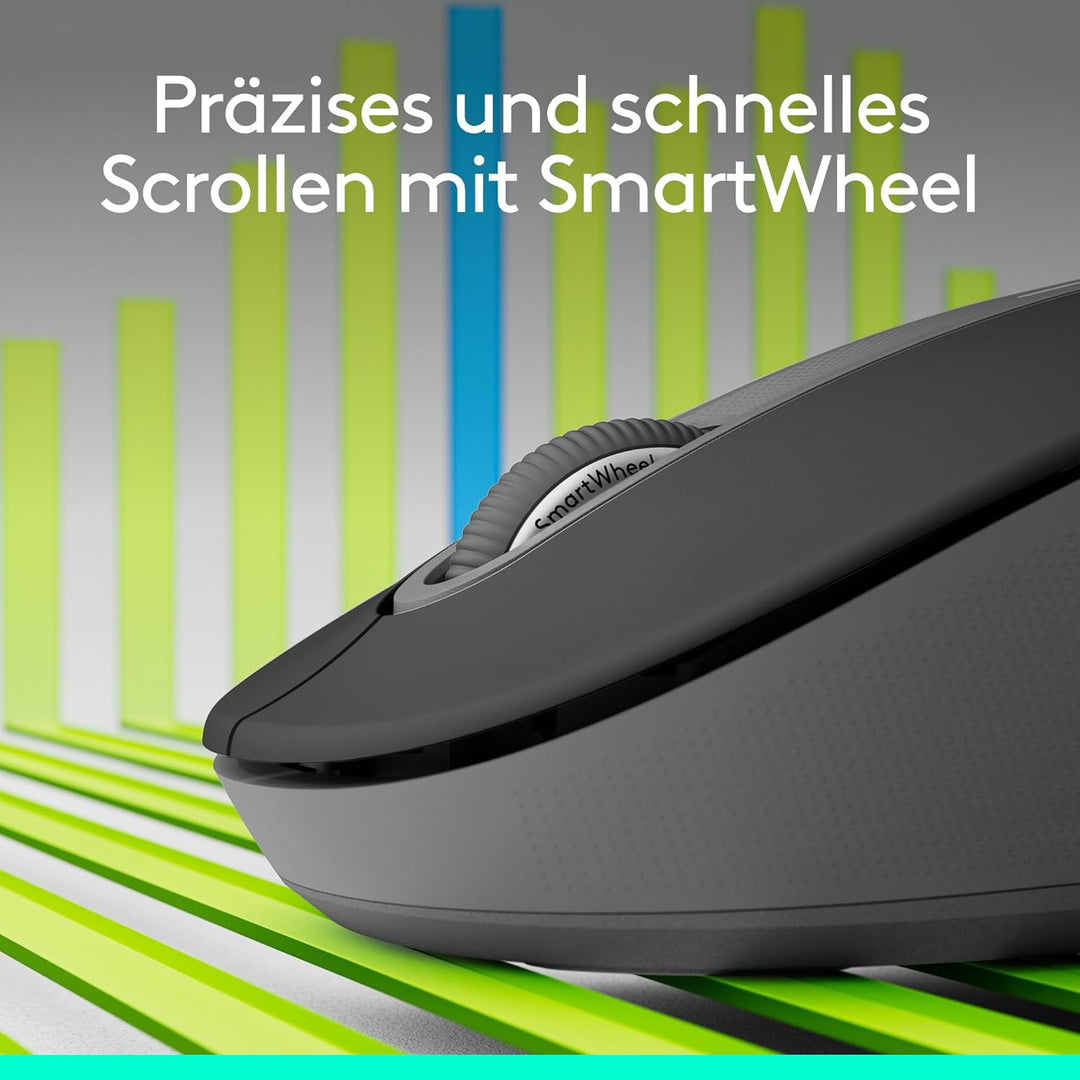 Logitech Signature M650 L Left Kabellose Maus - für grosse linke Hände, Leise Klicks, Anpassbare Sei