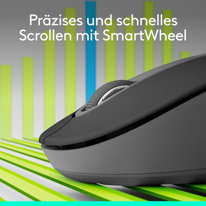Logitech Signature M650 L Left Kabellose Maus - für grosse linke Hände, Leise Klicks, Anpassbare Sei