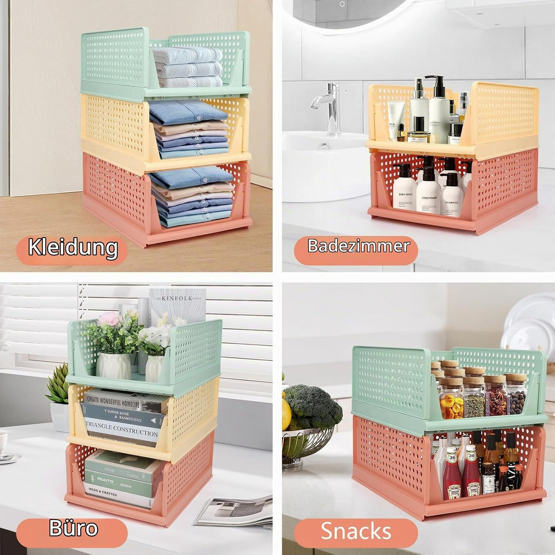 Diealles Shine Stapelbare Schubladenboxen, 8 Stück Kleiderschrank Organizer Ausziehbar, Plastik Schu