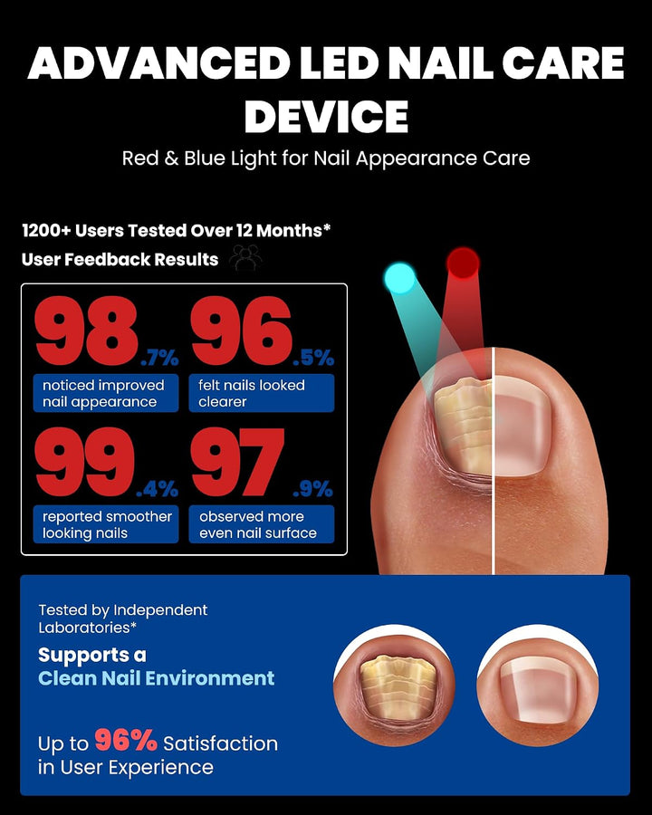 Wiederaufladbare Nagelpflege Lichtgerät - Blaues &amp; Infrarotlicht für Nagelhygiene &amp; Aussehpflege - T