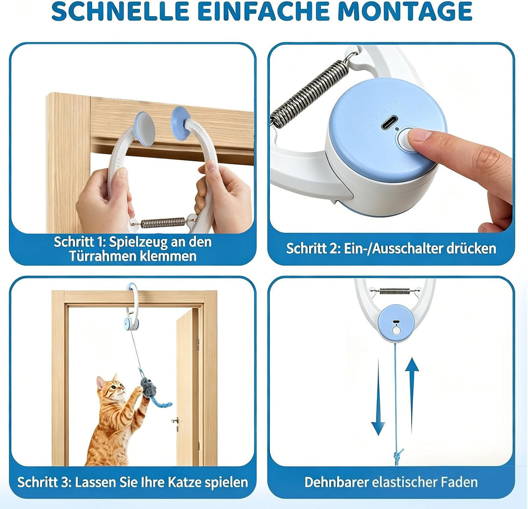 Elektrisches Katzenspielzeug - Katzenspielzeug Selbstbeschäftigung mit Drei Mäuse Spielzeug, Automat