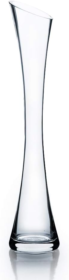 WGV Bud Vase, Höhe 40,6 x 36,8 cm, schräg Geschnittener offener Schnitt, 7,6 cm, klare Maria Glasvas