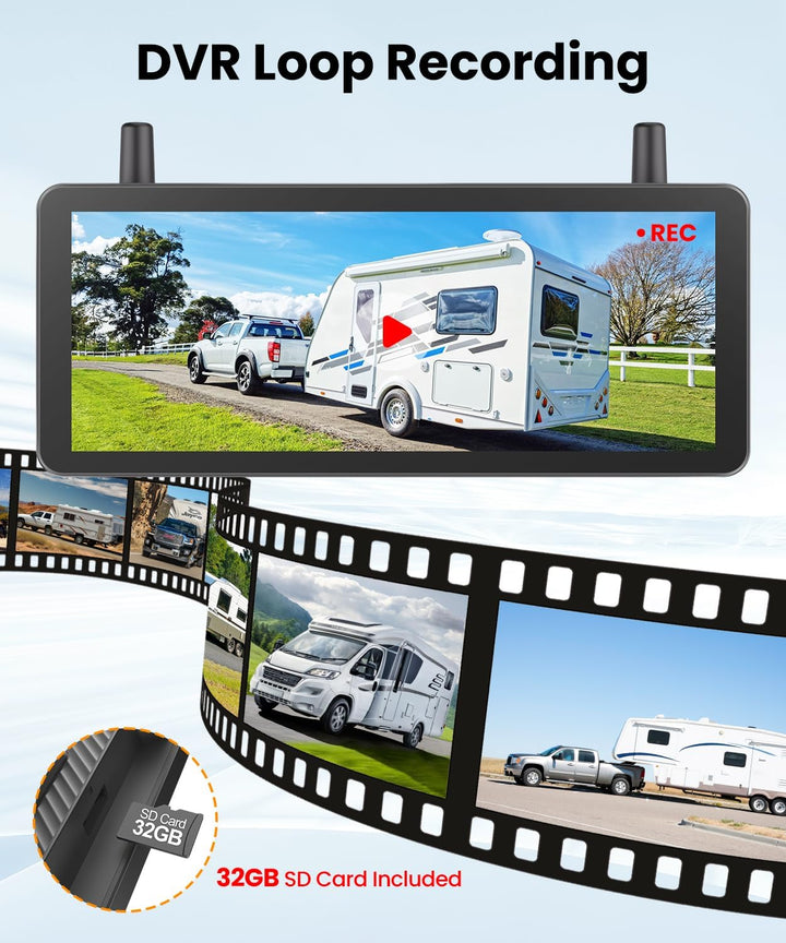 AUTO-VOX 2 Magnetische Solar Rückfahrkamera Kabellose Mit DVR 7.2" AHD 1080P Display: 1 Min Installa