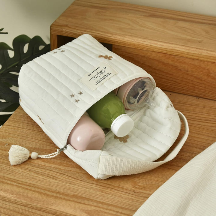 Hapivida Babyflaschentasche, Baby Mahlzeitentasche, Tragbare Flaschentasche mit Gesticktem Muster, F