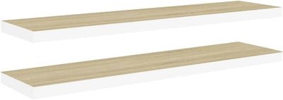 FIRBNUS 2 STK. Schweberegal 120x23,5x3,8 cm Floating Wall Shelf Hängeregal Wandregale Regale Regalbo