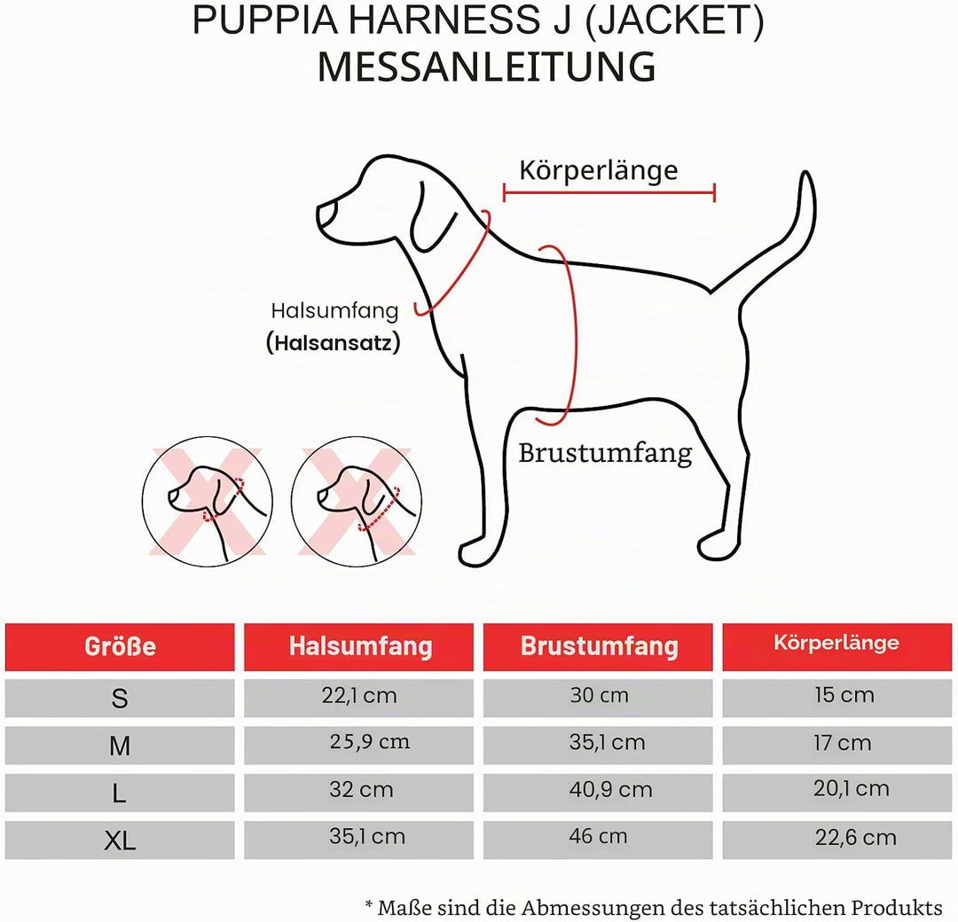 Puppia Brustgeschirr für kleine und mittelgrosse Hunde - Serval Harness J - verstellbar und komforta