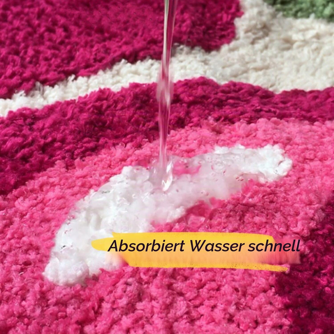 Forssils Kirsch-Badematte für Badezimmer, rutschfest, niedliche Badematten, Obstform, saugfähig, Bad