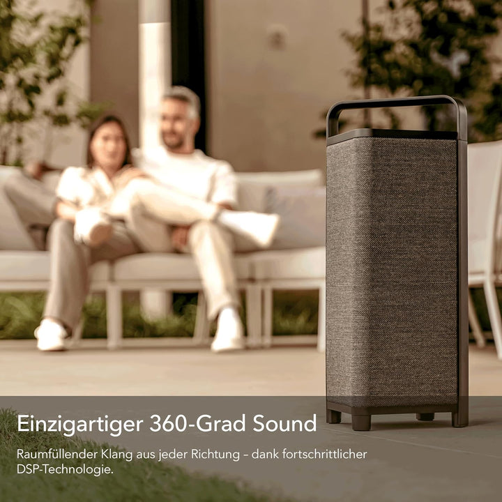 Escape P6 Air Outdoor Bluetooth Lautsprecher (IPX4 wetterfest, 60 Watt, 16h Akkulaufzeit, kabellos,