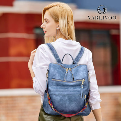 VARLIVOO Mode Frauen Rucksack Damen Schultertasche Damen Umhängetasche Frauen Handtasche Mehrzweck-D