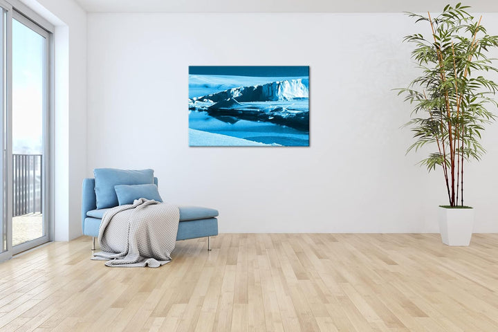 deyoli Eisberge in der Antarktis Format 60x40 Effekt: Monocrome Blau als Leinwandbild, Motiv fertig