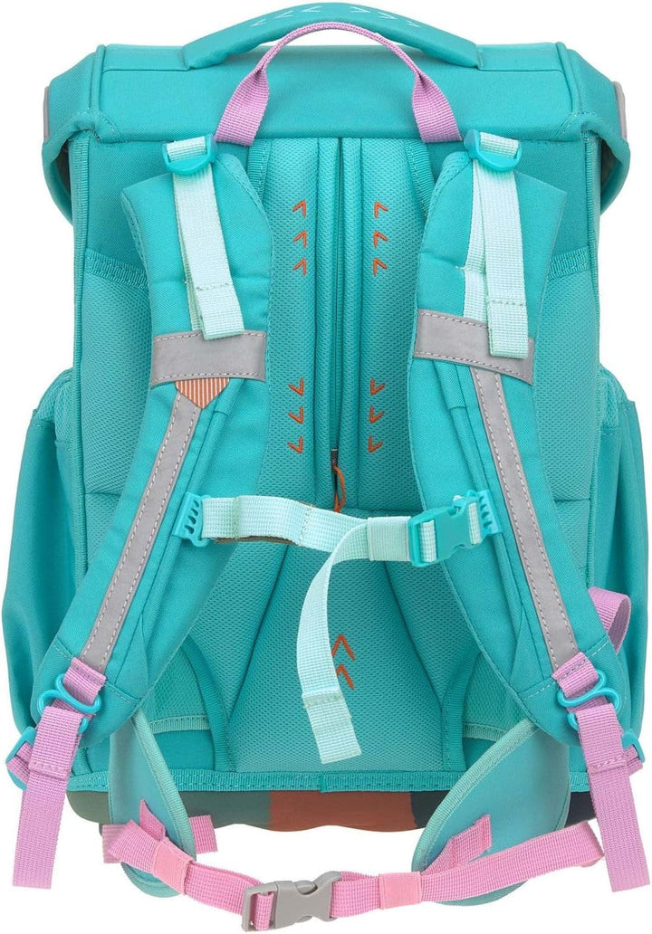 LÄSSIG Schulranzen Regenhülle Unique School Set Slim 7-teilig Turquois türkis