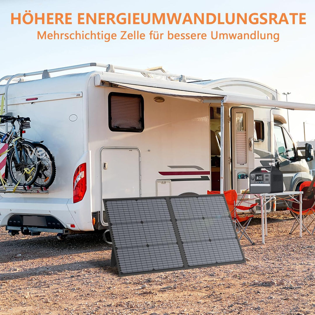 110W Tragbares Solarpanel, IP67 Wasserdichtes Faltbares Solarpanel Kit mit 20V Ausgang, 23.5% Wirkun