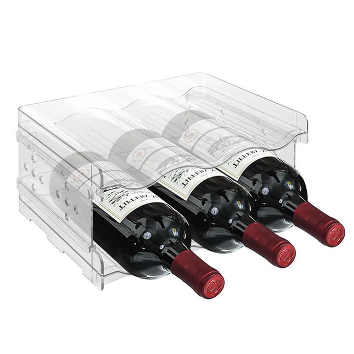 Flaschenregal Kühlschrank Flaschen Organizer,Weinregal Stapelbar,Dosenregal,Transparenter Flaschenha
