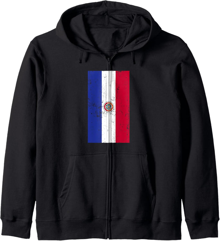 Paraguay South America Asunción Distressed Flag Kapuzenjacke