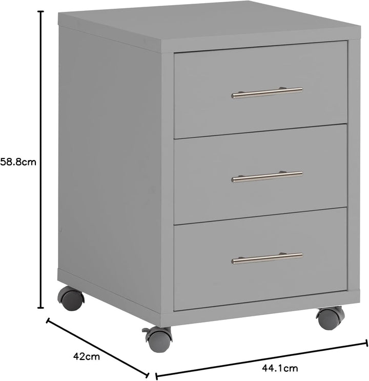 Schildmeyer Onno Rollcontainer, 147254, Holzwerkstoff, grau, 58.8 x 44.1 x 42 cm