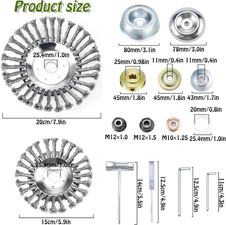 Unkrautbürste für Freischneider mit 25,4mm Bohrung (8"und 6") Wildkrautbürste für Motorsense Rasentr